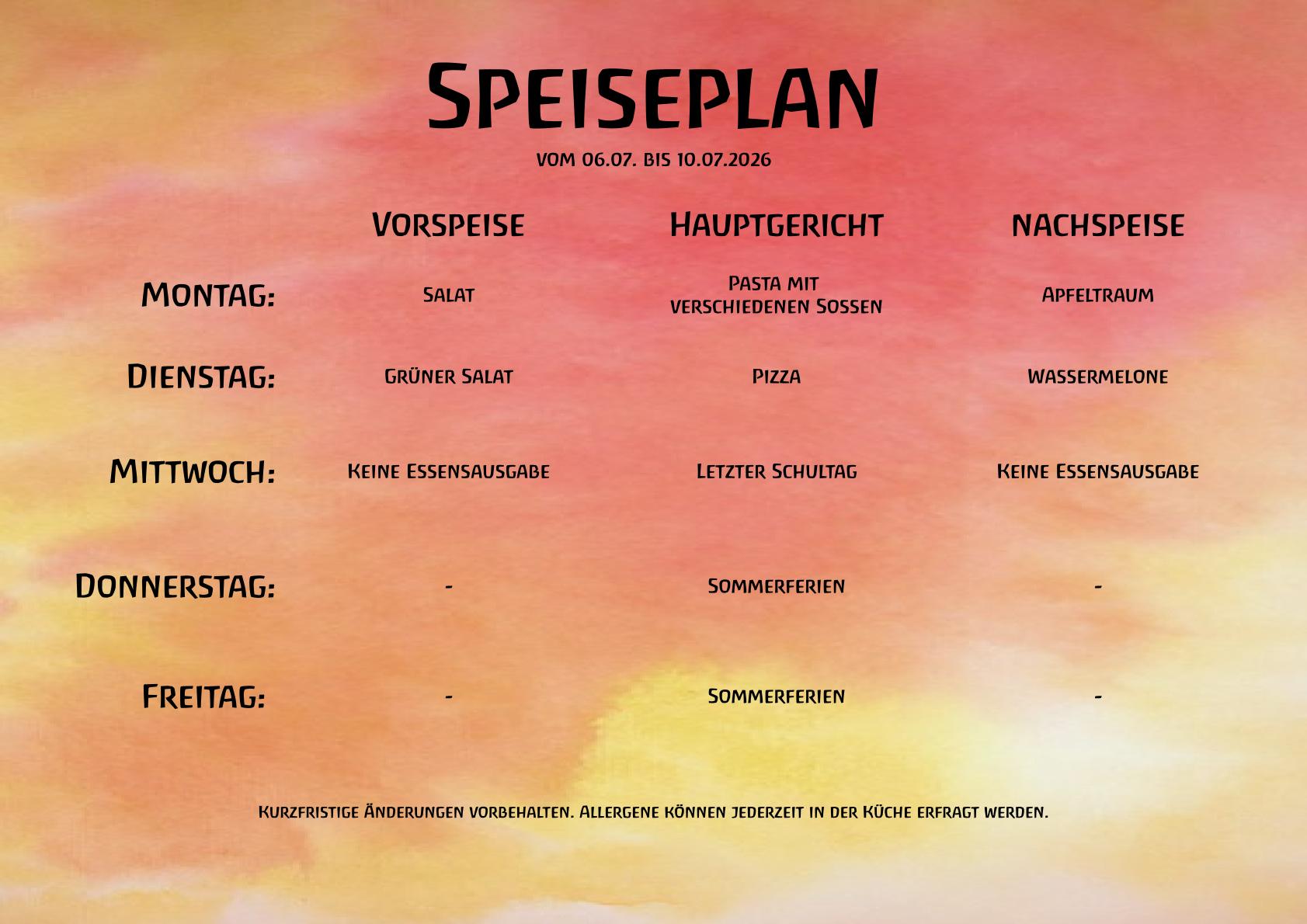 Speiseplan