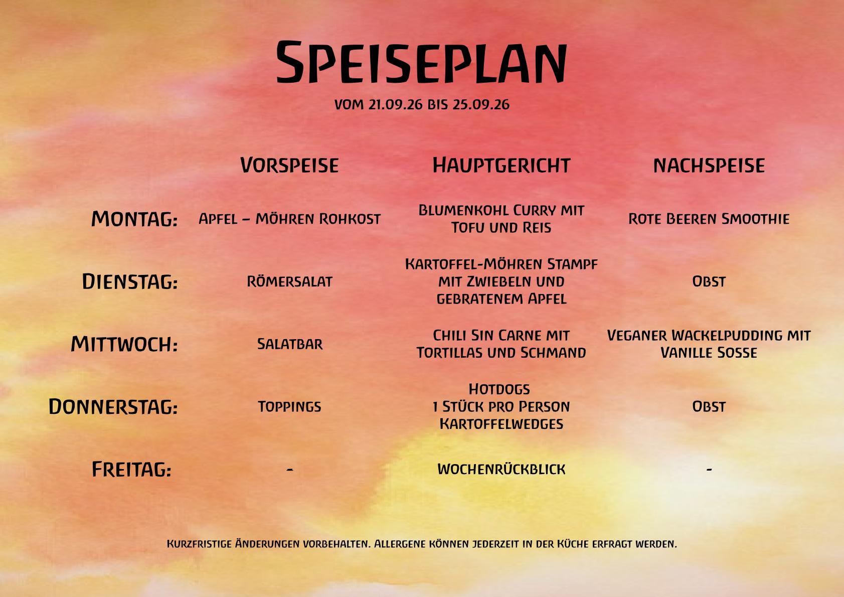 Speiseplan